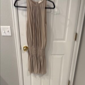 Elegant Ramy Brook Tan Sleeveless Dress